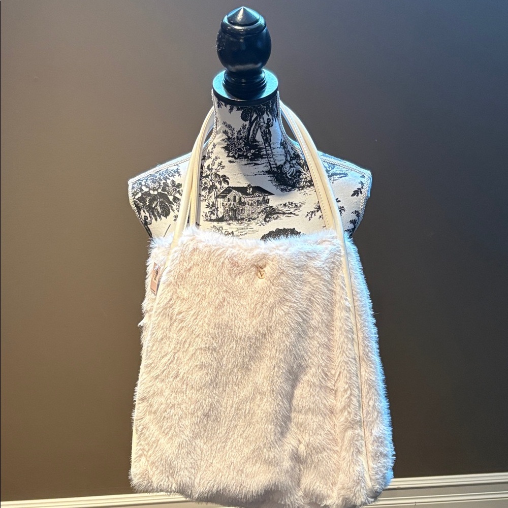 Victoria’s Secret Faux Fur Tote Bag in Light Beige - Women Bags
